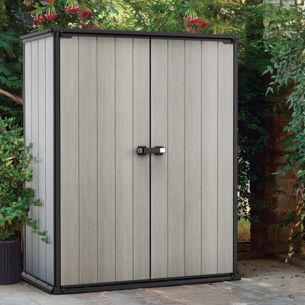 Keter Garden Storage Cabinet Grey Outdoor Furniture Shed Organiser Chest Box