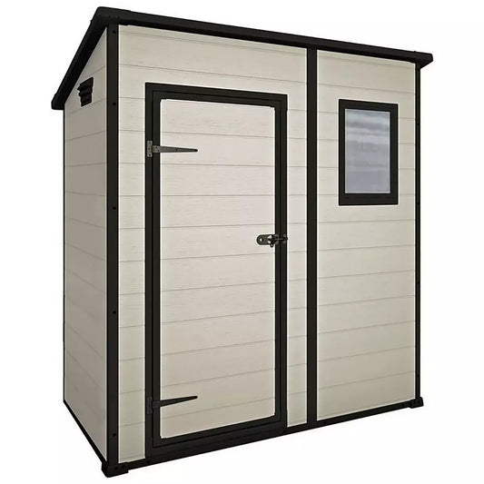 Keter Manor Pent Outdoor Garden Storage Shed 6 x 4ft - Brown