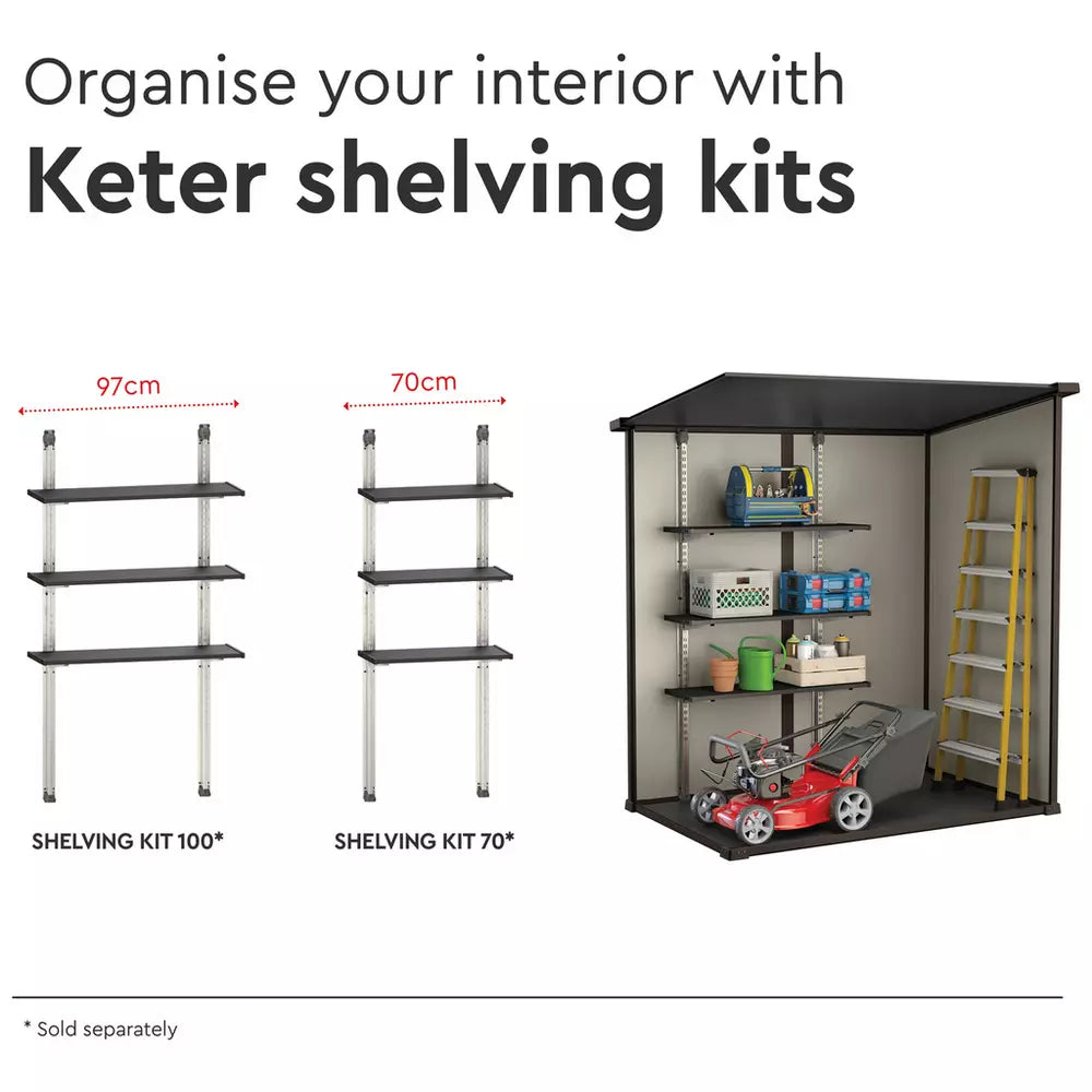 Keter Manor Pent Outdoor Garden Storage Shed 6 x 4ft - Brown