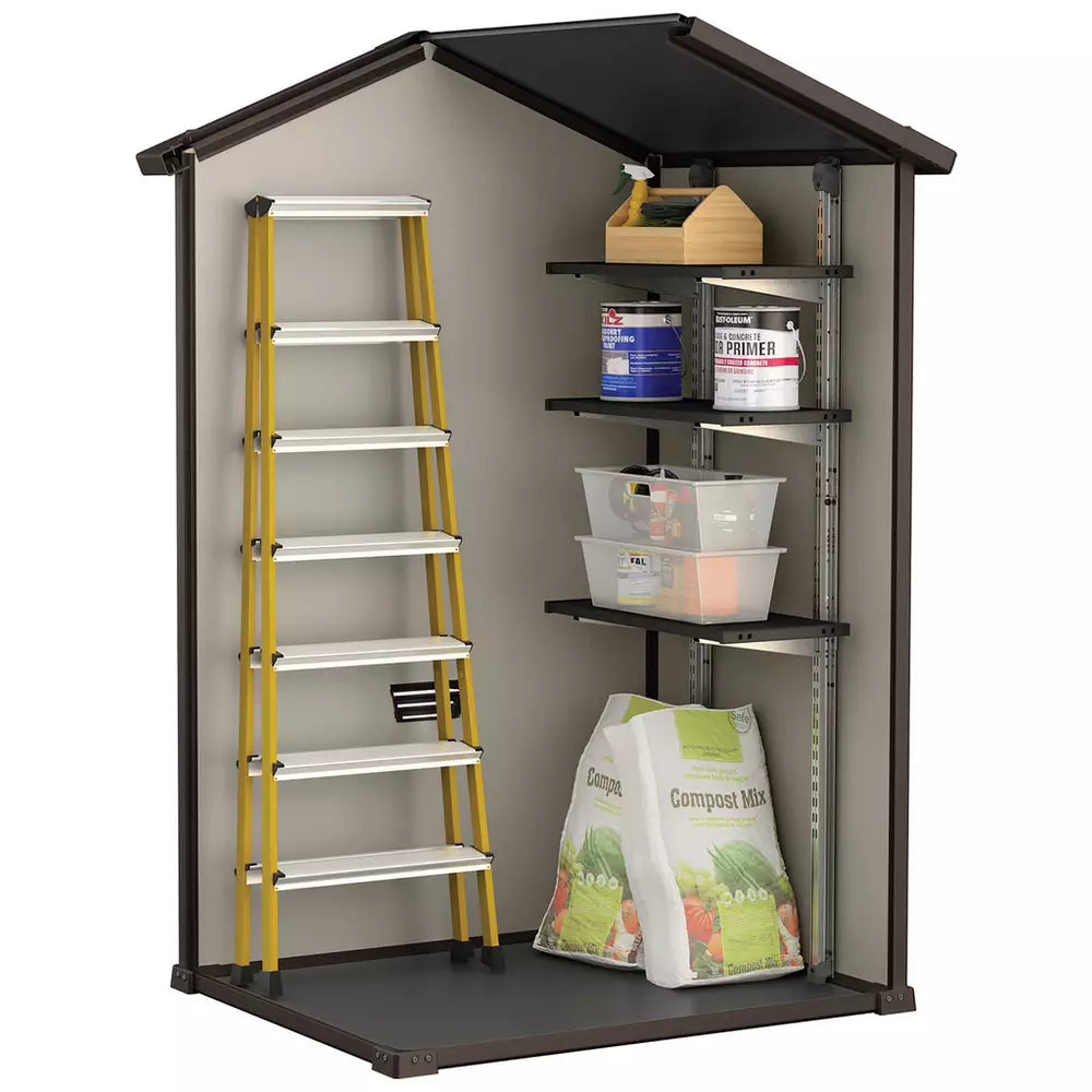 Keter Manor Apex Outdoor Garden Storage Shed 4 x 3ft - Brown