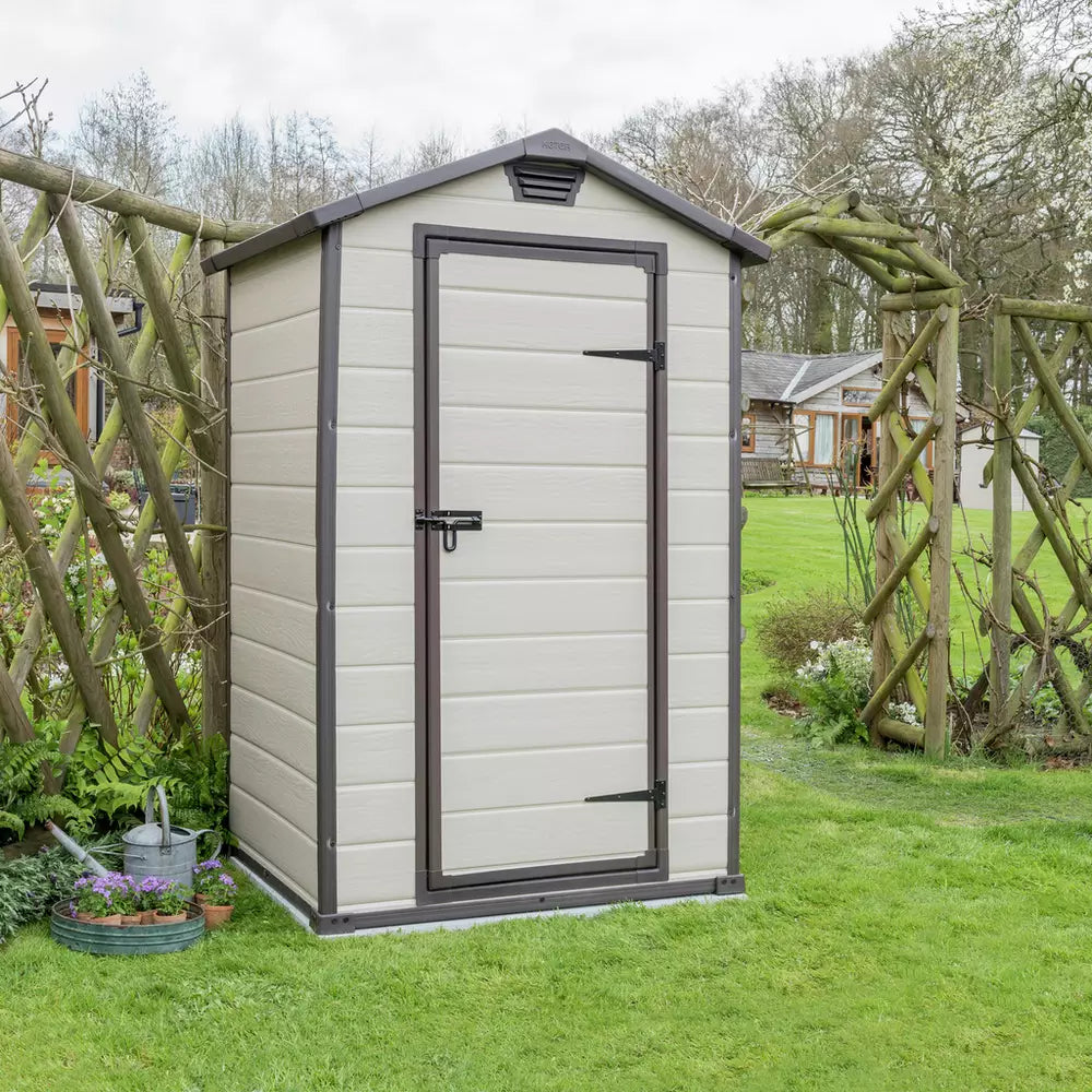 Keter Manor Apex Outdoor Garden Storage Shed 4 x 3ft - Brown