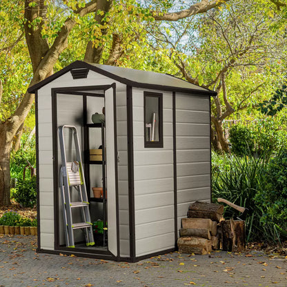Keter Manor Apex Outdoor Garden Storage Shed 4 x 6ft - Brown