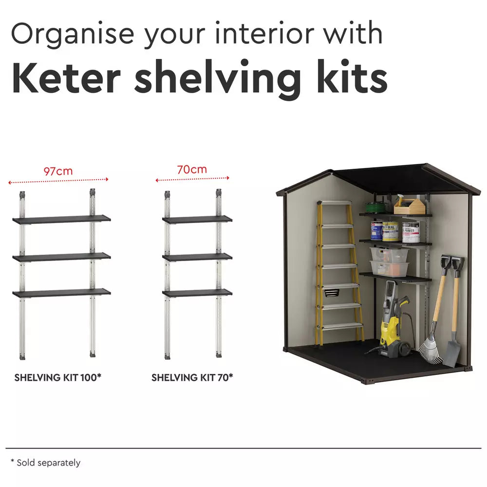 Keter Manor Apex Outdoor Garden Storage Shed 4 x 6ft - Brown