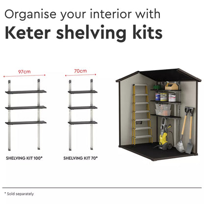 Keter Manor Apex Outdoor Garden Storage Shed 4 x 6ft - Brown