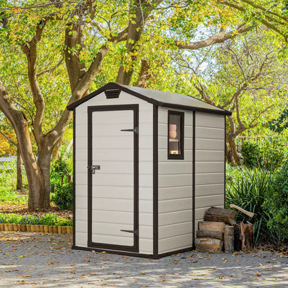 Keter Manor Apex Outdoor Garden Storage Shed 4 x 6ft - Brown