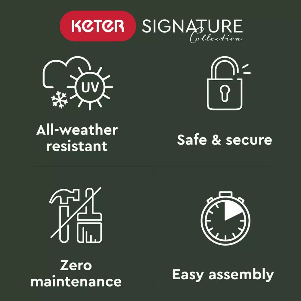 Keter Signature 2020L Horizontal Garden Storage Shed - Oak