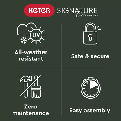 Keter Signature 2020L Horizontal Garden Storage Shed - Oak