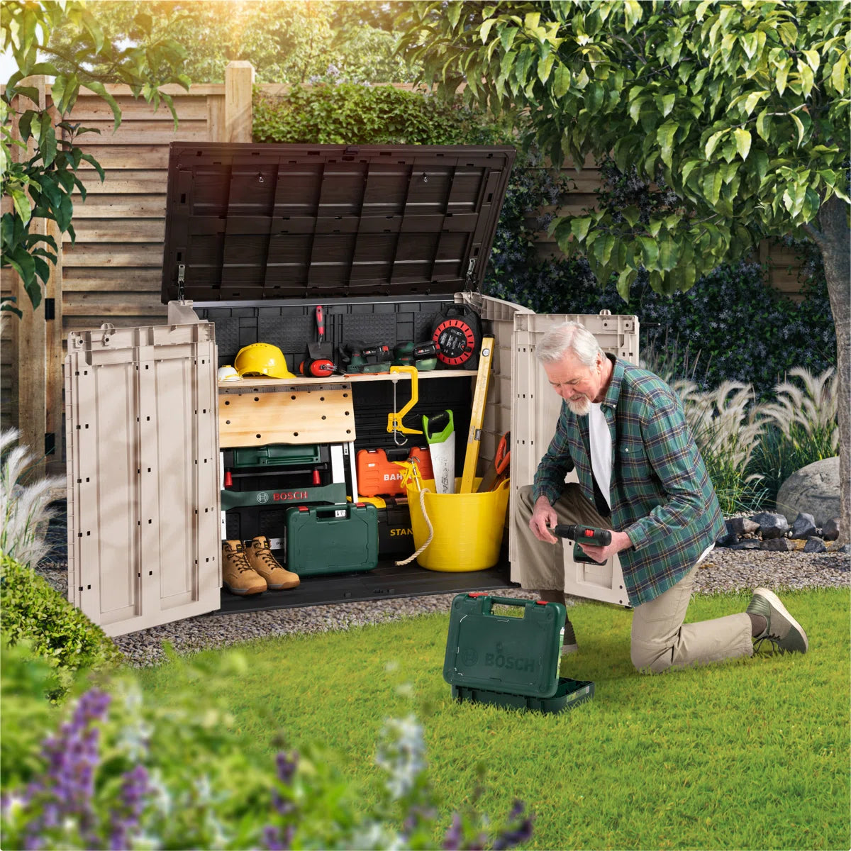 Keter 1200L Outdoor Storage Shed for Tools & Bins – Store-It-Out Max