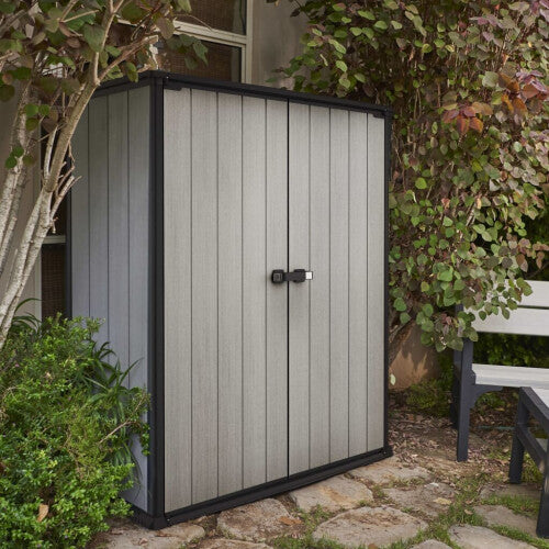 Keter Garden Storage Cabinet Grey Outdoor Furniture Shed Organiser Chest Box