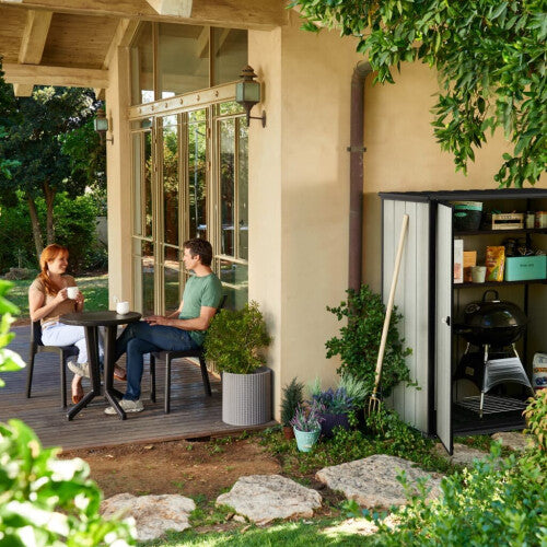 Keter Garden Storage Cabinet Grey Outdoor Furniture Shed Organiser Chest Box