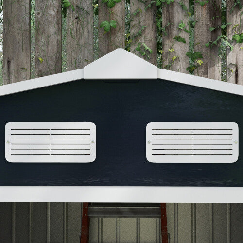 Outsunny 9 x 6FT Galvanised Garden Storage Shed with Sliding Door, Dark Grey